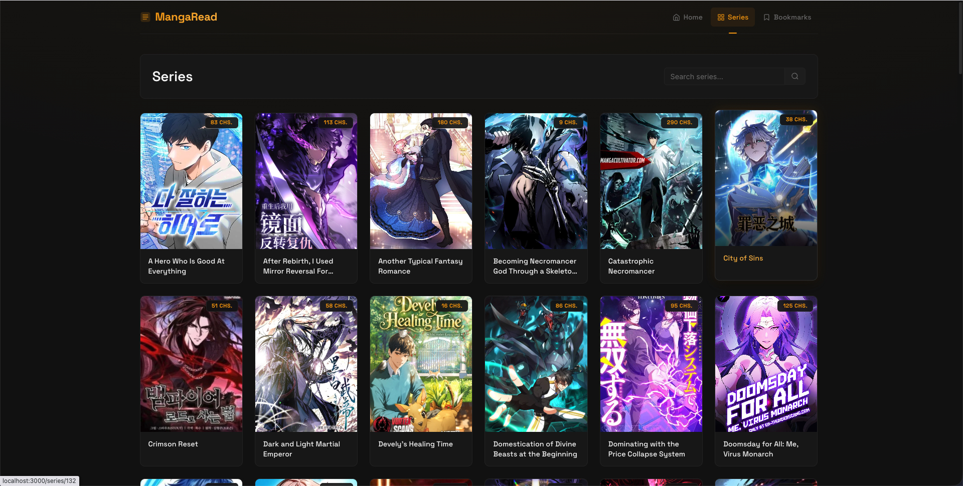 MangaReader series view
